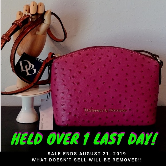 Dooney & Bourke Handbags - Dooney & Bourke Raspberry Ostrich Ruby Crossbody